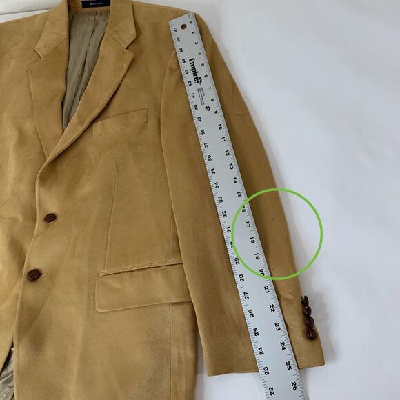 Polo University Club Ralph Lauren Blazer 43 Reg Tan Faux Suede Sport Coat Jacket - Picture 8 of 13